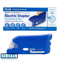 Bấm kim tự động Plus màu xanh dương