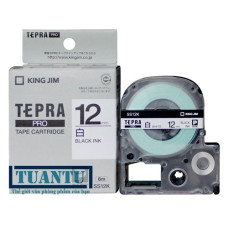 Băng mực máy in nhãn Tepra Pro 12mm SS12K trắng