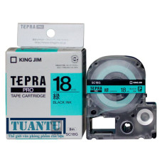 Băng mực máy in nhãn Tepra Pro 18mm SC18G xanh lá