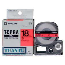 Băng mực máy in nhãn Tepra Pro 18mm SC18R đỏ