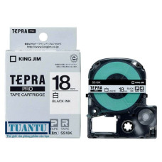 Băng mực máy in nhãn Tepra Pro 18mm SS18K trắng