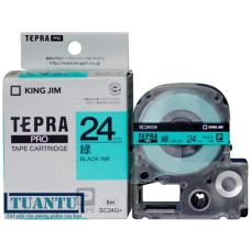 Băng mực máy in nhãn Tepra Pro 24mm SC24G xanh lá