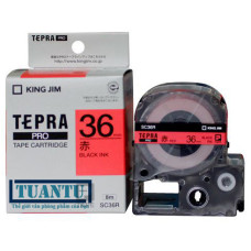 Băng mực máy in nhãn Tepra Pro 36mm SC36R đỏ