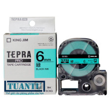 Băng mực máy in nhãn Tepra Pro 6mm SC6G xanh lá