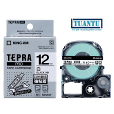 Băng mực siêu dính máy in nhãn Tepra Pro 12mm SS12KW trắng